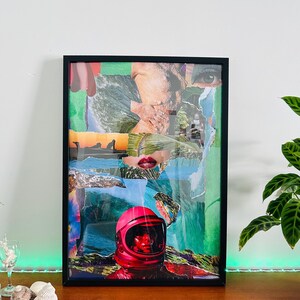 Summer Vibe Collage Art Print - Lebendige Wandkunst, Boho Sommer Dekor, naturinspiriertes Poster, spirituelles Raumästhetik Geschenk