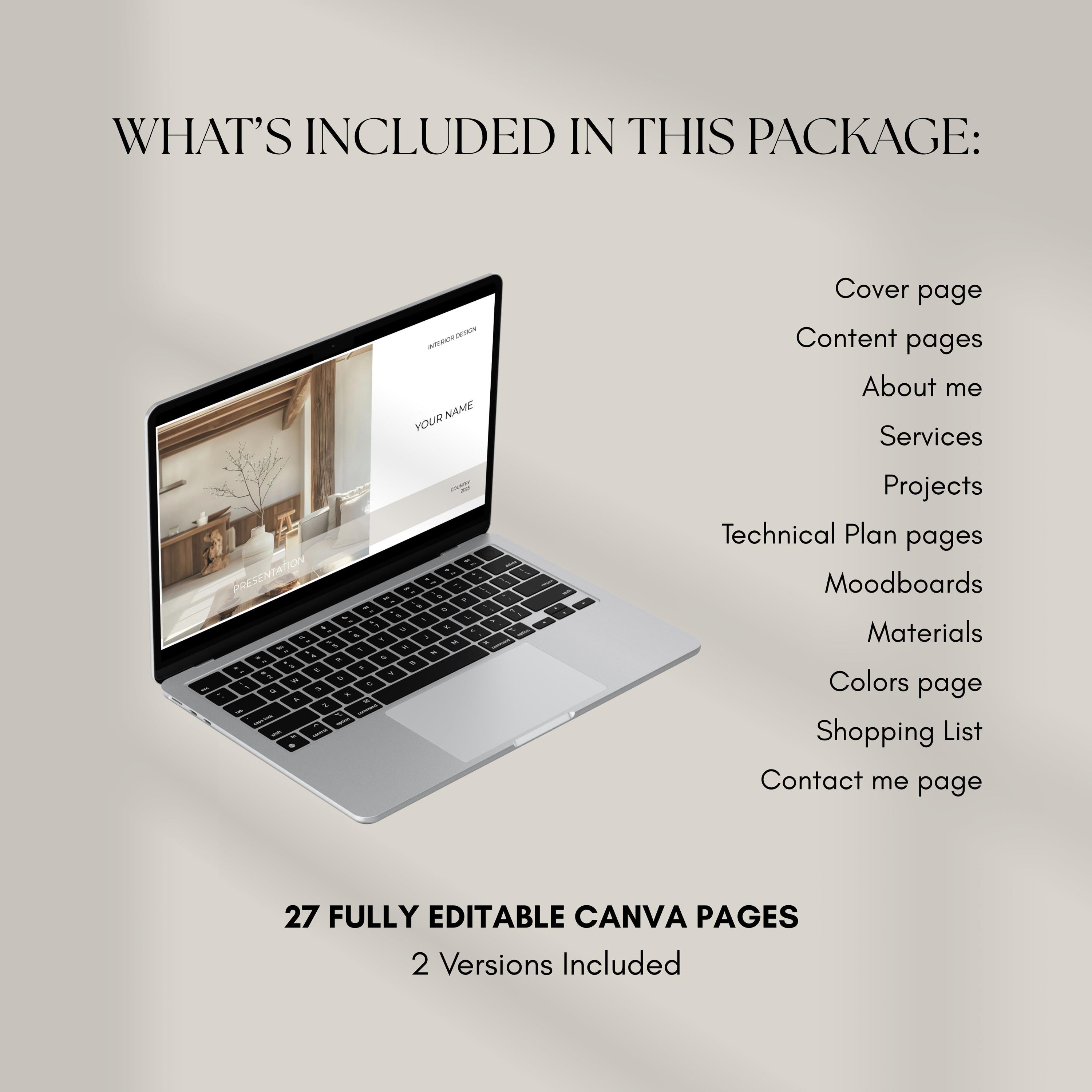 Interior Design Client Presentation Template | 27 Canva Pages | Mood ...