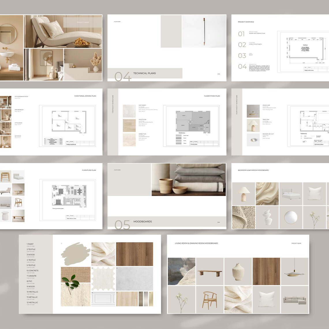 Interior Design Client Presentation Template | 27 Canva Pages | Mood ...