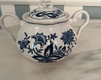 Blue Bonnet Ironstone Sugar Bowl
