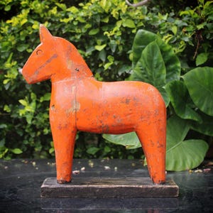Antique Vintage Hand carved Wooden Horse Figurine, Unique Rustic Handmade Hand Painted Horse Statue, Old  Collectible Art, Home Decor