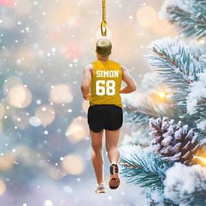 Personalized Runner Ornament, Custom Marathon Ornament, Running Christmas Ornament, Gift For Runner, Girl Runner Gifts, Marathon Christmas