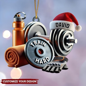 Personalized Weight Lifting Christmas Ornament, Custom Fitness Christmas Tree Decor, Gym Lover Christmas Home Decor, Gift For Trainer