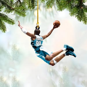 Personalized Basketball Christmas Ornament, Custom Name Number Basketball Players Ornament, Custom Acrylic Ornament, Basketball Keepsake