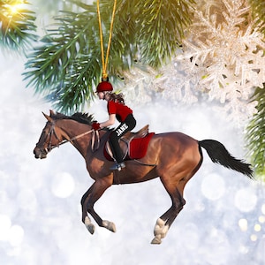 Personalized Girl Horse Riding Christmas Ornament, Custom Horse Lover Ornament, Horse Riding Christmas Keepsake , Cowgirl Horseback Riding