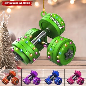Personalized Weight Lifting Christmas Ornament, Custom Fitness Christmas Tree Decor, Gym Lover Christmas Home Decor, Gift For Trainer