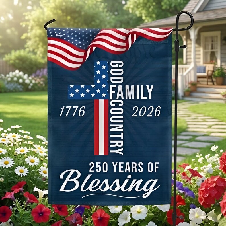 250 Years of Blessing God Flag, 250th Anniversary USA Patriotic Flag