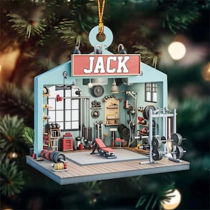 Personalized Fitness Center Christmas Ornament, Custom Gym Christmas Tree Decor, Gym Lover Christmas Home Decor, Gift For Trainer