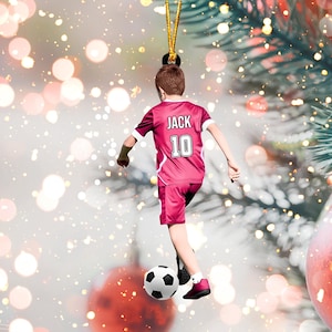 Personalized Soccer Player Ornament, Soccer Boy Ornament, Custom Soccer Ornament, Soccer Keepsake, Soccer Christmas Ornament, Gift For Kid