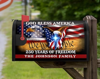 Personalized 250th Anniversary Mailbox Cover, 250 Years USA Independence Day Mailbox Decor, 1776-2026 Semiquincentennial, 4th Of July Decor
