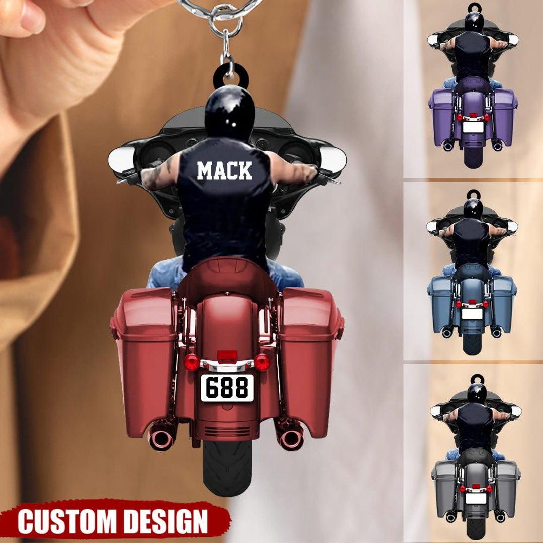 Motorcycle Quotes Keychains Personalized Motorcycle 2D Flat Keychain, Custom Name Motorcycle ...