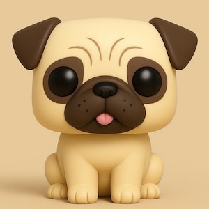 POP Style PUG Dog STL 3D File For 3D Printing