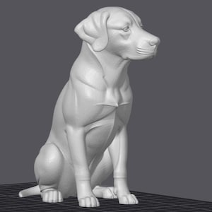 Labrador Retriever Statue STL Files For 3d printing Realistic Dog Figurine 3D Print Model Sitting Lab Pet Memorial Dog Sculpture Decorations