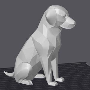 Polygonal Labrador Animal STL Files For 3d printing Geometric Dog Statue 3D Print Model Modern Pet Home Decor Figurine Retriever Sculpture