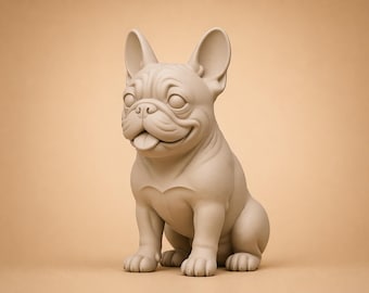 Modelo 3D para impresión de bulldog francés: Figura de perro realista en formato STL