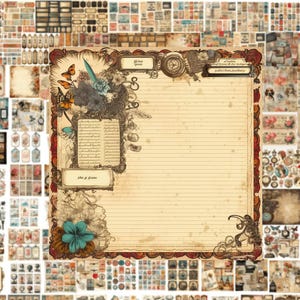 Botanical Junk Journal | 128 Download Pages | Journaling Pages | Printable Nature & Vintage Ephemera