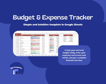 Seguimiento completo de presupuesto y gastos / Hoja de cálculo de finanzas personales / Plantilla de Hojas de cálculo de Google