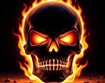 Flaming Skull Sublimation Design | Ghost Rider Inspired (Digital Download)