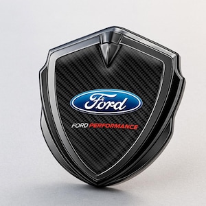 Ford Custom Metal Frame Sticker – Glossy Silicone Emblem Badge – Car Logo Decal for Fenders, Hoods, Windows, and More