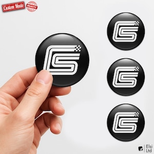 Shelby Custom Wheel Cap Stickers – Set of 4 pcs 3D Domed Resin Car Hubcap Decals – Personalized Wheel Emblems for Rims