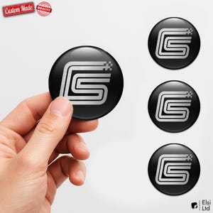 Shelby Custom Wheel Cap Stickers – Set of 4 pcs 3D Domed Resin Car Hubcap Decals – Personalized Wheel Emblems for Rims