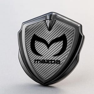 Mazda Custom Metal Frame Sticker – Glossy Silicone Emblem Badge – Car Logo Decal for Fenders, Hoods, Windows, and More
