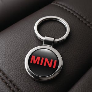 MINI Cooper Custom Metal Keychain | Personalized Car Logo Key Ring | Handmade Gift for Him | Auto Key Fob Charm | Father&#39;s Day Gift