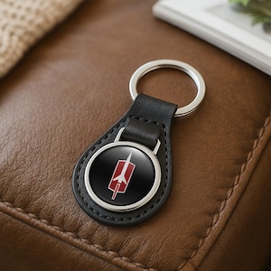 Oldsmobile Custom Leather Keychain | Personalized Car Logo Key Ring | Handmade Gift for Him | Auto Key Fob Charm | Father&#39;s Day Gift