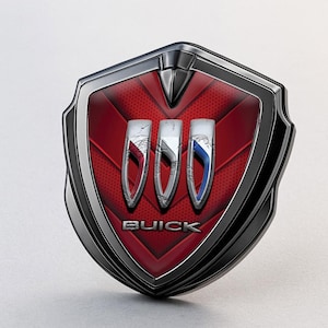Buick Custom Metal Frame Sticker – Glossy Silicone Emblem Badge – Car Logo Decal for Fenders, Hoods, Windows, and More
