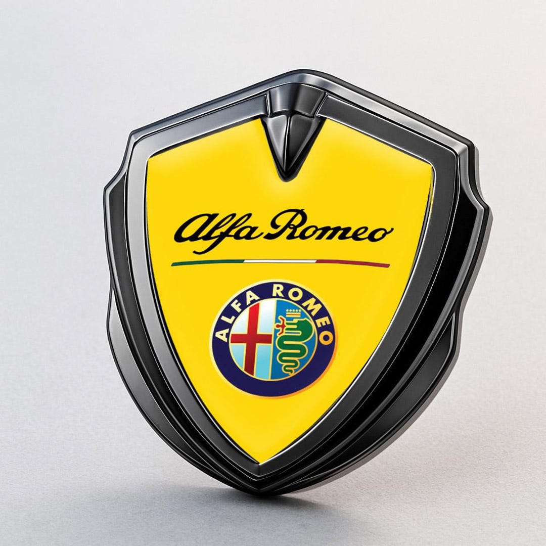 Alfa Romeo Custom Metal Frame Sticker – Glossy Silicone Emblem Badge ...