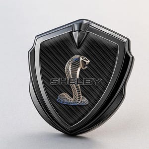 Shelby Custom Metal Frame Sticker – Glossy Silicone Emblem Badge – Car Logo Decal for Fenders, Hoods, Windows, and More