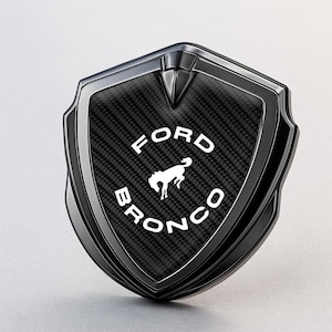 Bronco Custom Metal Frame Sticker – Glossy Silicone Emblem Badge – Car Logo Decal for Fenders, Hoods, Windows, and More