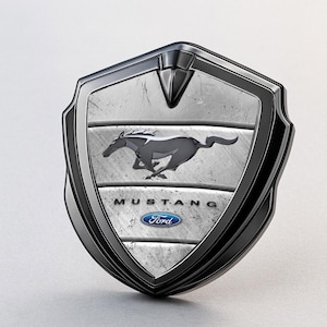 Mustang Custom Metal Frame Sticker – Glossy Silicone Emblem Badge – Car Logo Decal for Fenders, Hoods, Windows, and More