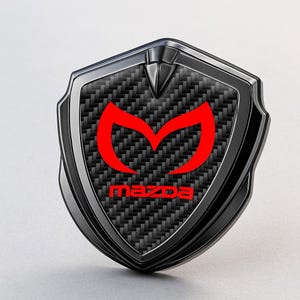 Mazda Custom Metal Frame Sticker – Glossy Silicone Emblem Badge – Car Logo Decal for Fenders, Hoods, Windows, and More