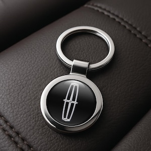 Lincoln Custom Metal Keychain | Personalized Car Logo Key Ring | Handmade Gift for Him | Auto Key Fob Charm | Father&#39;s Day Gift