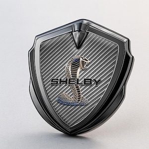 Shelby Custom Metal Frame Sticker – Glossy Silicone Emblem Badge – Car Logo Decal for Fenders, Hoods, Windows, and More