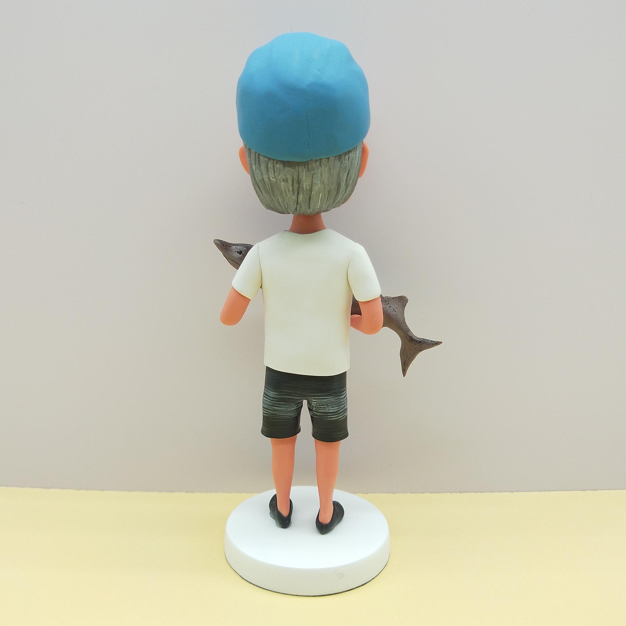 Fishing Man With Hat Bobblehead - Angler Gift Dolls