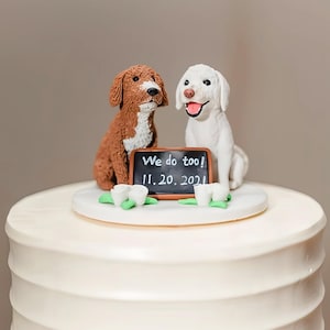Custom Dog Wedding Cake Toppers, Personalized Pet Birthday Cake Toppers, Dog Statue Dolls, Cat Anniversary Gifts, Dog Birthday gifts