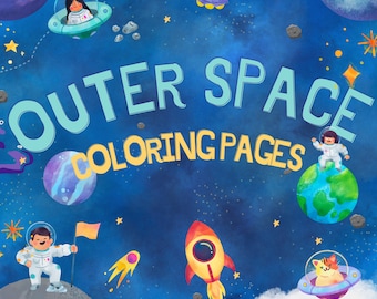 30 Weltraum Malvorlagen für Kinder | Weltall Malbuch | Kinder Malbuch | Raumfahrt Malbuch | Astronauten | PDF-Datei