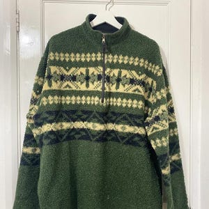 90s Vintage Polo Sport Ralph Lauren Fleece Navajo Ski Lodge Pile