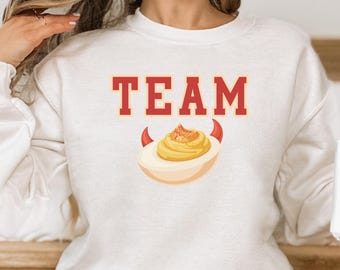 Thanksgiving Shirt Team Deviled Eggs Sweatshirt: Funny Thanksgiving Food Crewneck