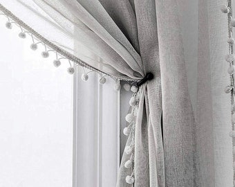 Sheer Tassel Curtain Etsy