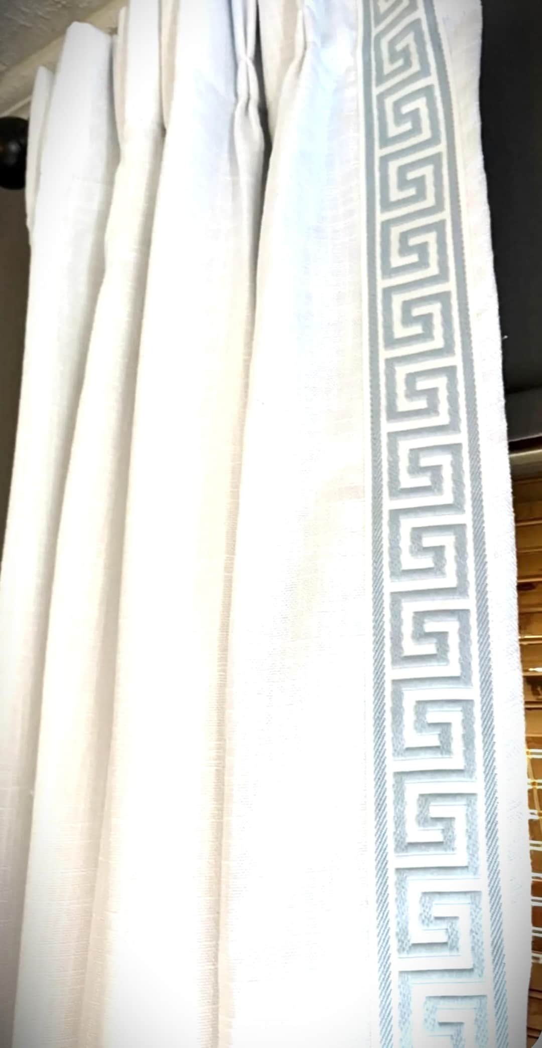 Greek Key Curtains, Greek Key Trimmed Curtains, Greek Key Blackout ...