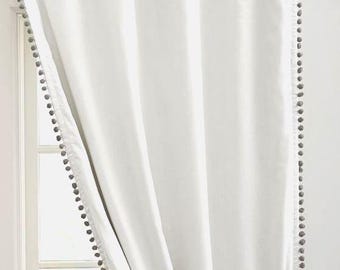 Pom Pom Curtains, Pinch Pleated Pom Curtains, Blackout Pom Curtains
