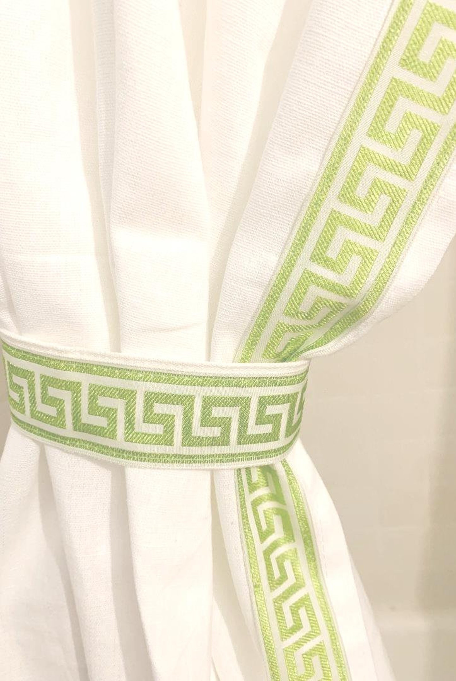 Greek Key Shower Curtain Greek Key Trimmed Shower Curtain Etsy