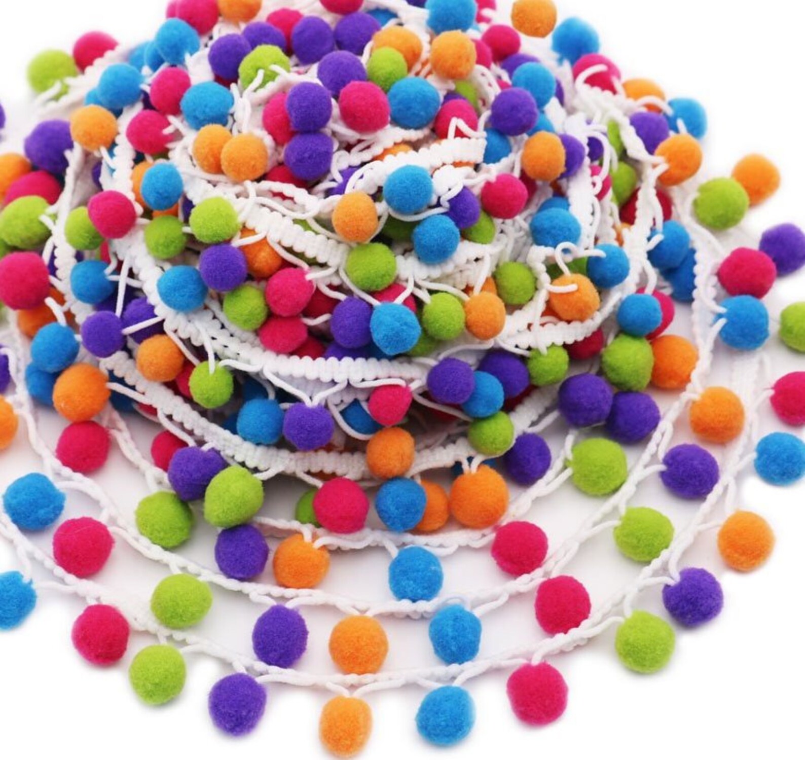 Rainbow Pom Pom Crib Skirt Etsy