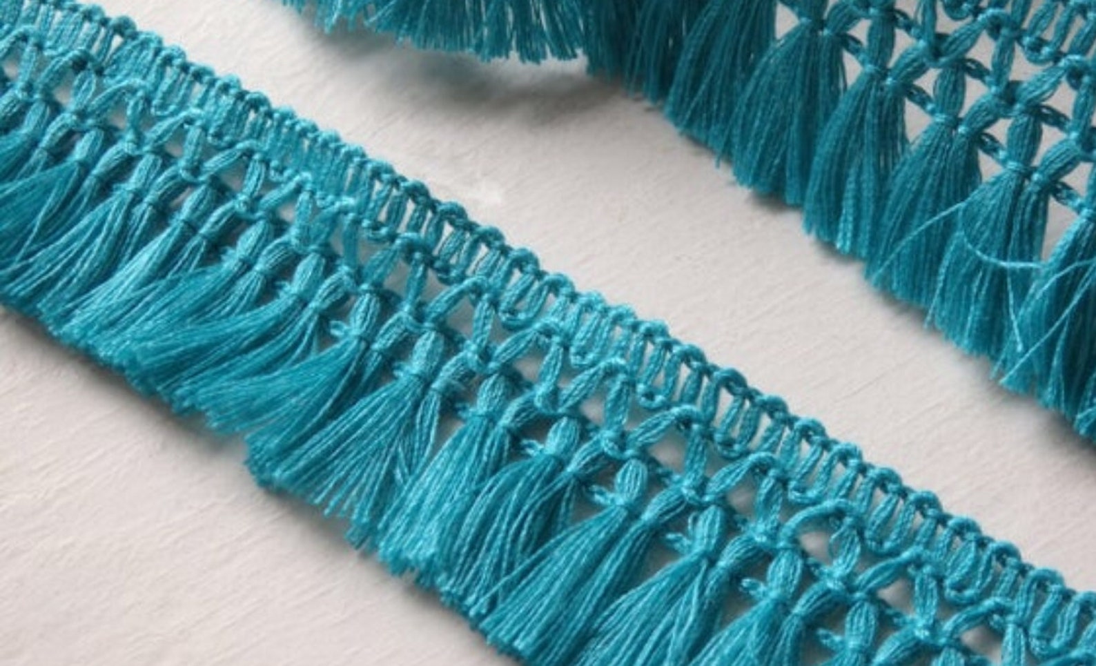 Navy Bed Skirt With Macrame Tassel Fringe Trim Etsy