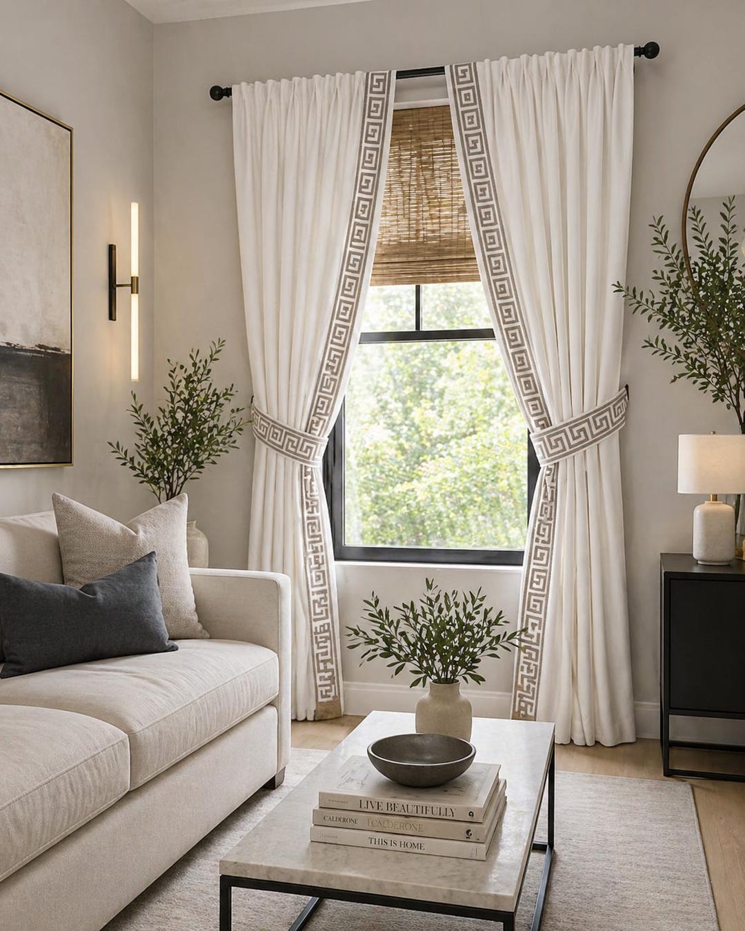 Greek Key Curtains, Greek Key Pleated Curtains, Greek Key Lined ...