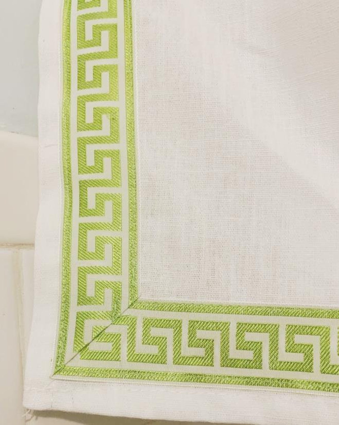 Greek Key Shower Curtain Greek Key Trimmed Shower Curtain Etsy
