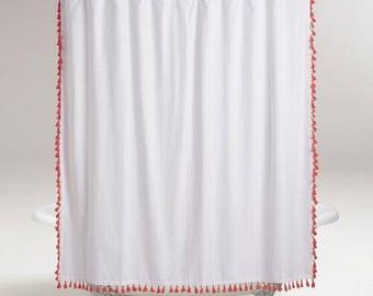 Extra long Tassel Shower Curtain - color options